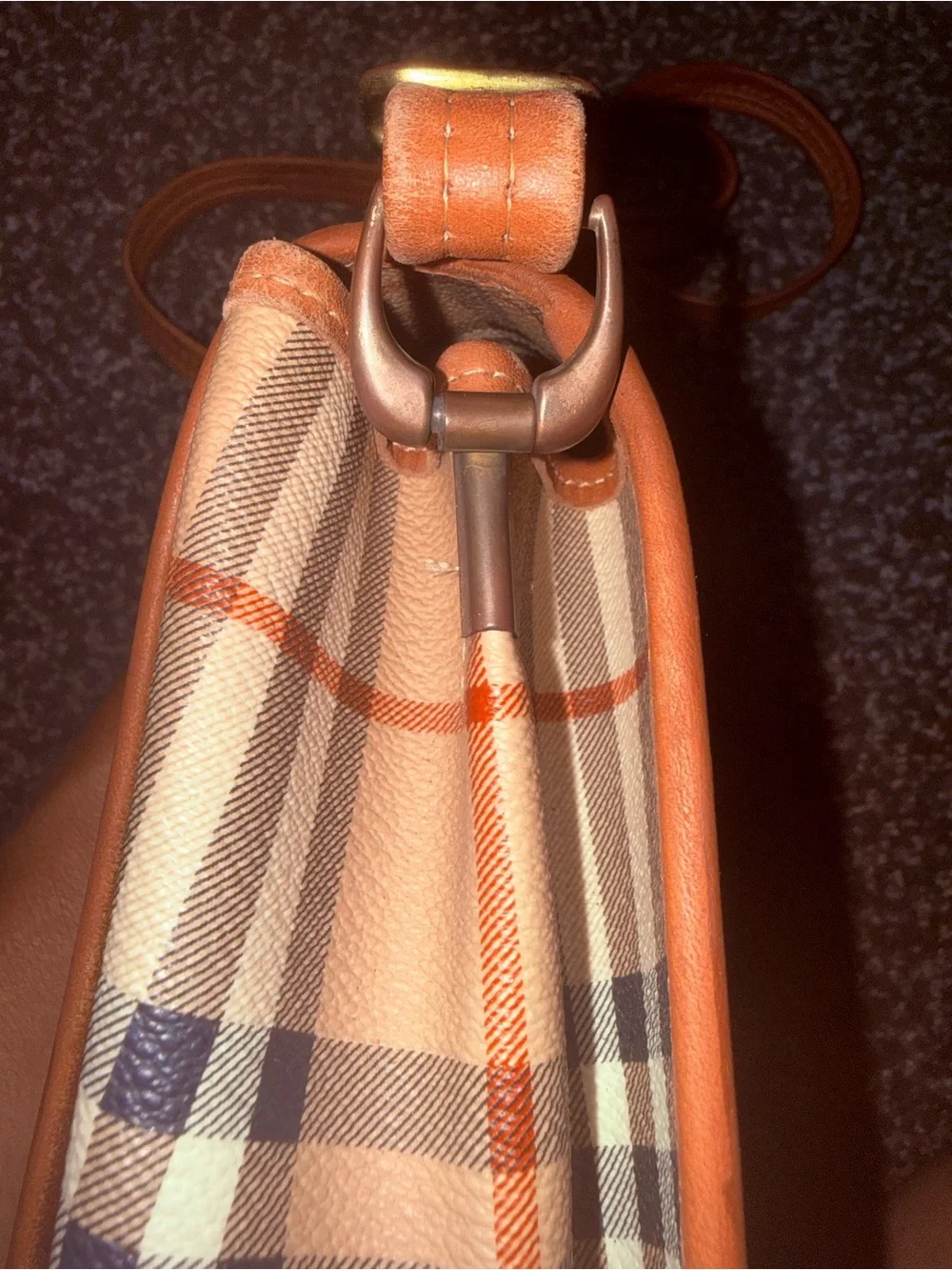 Burberry Vintage Check Tan & Brown Crossbody Bag